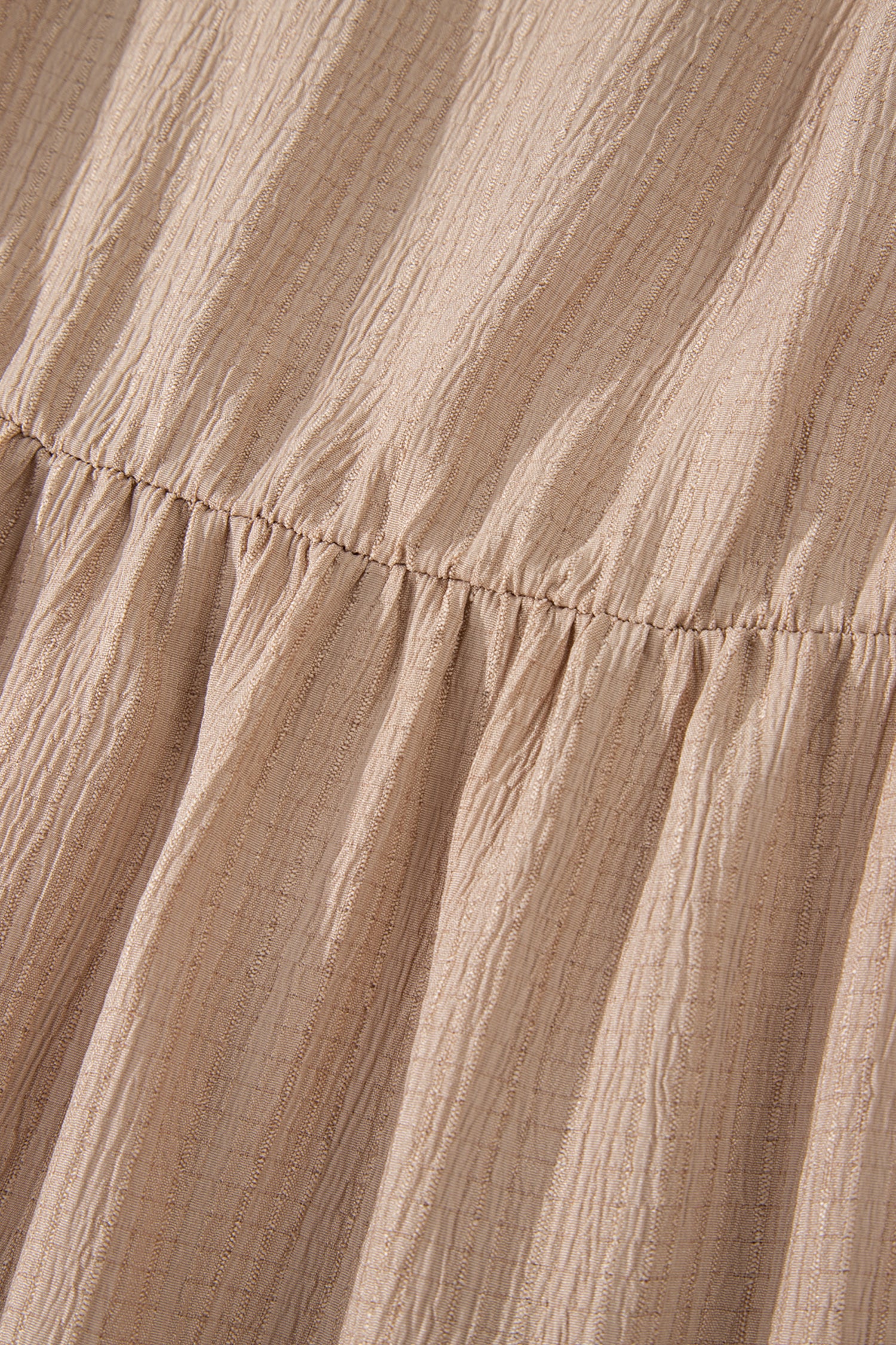 Dark Khaki Plus Size Textured Ruffled Short Sleeve Dress