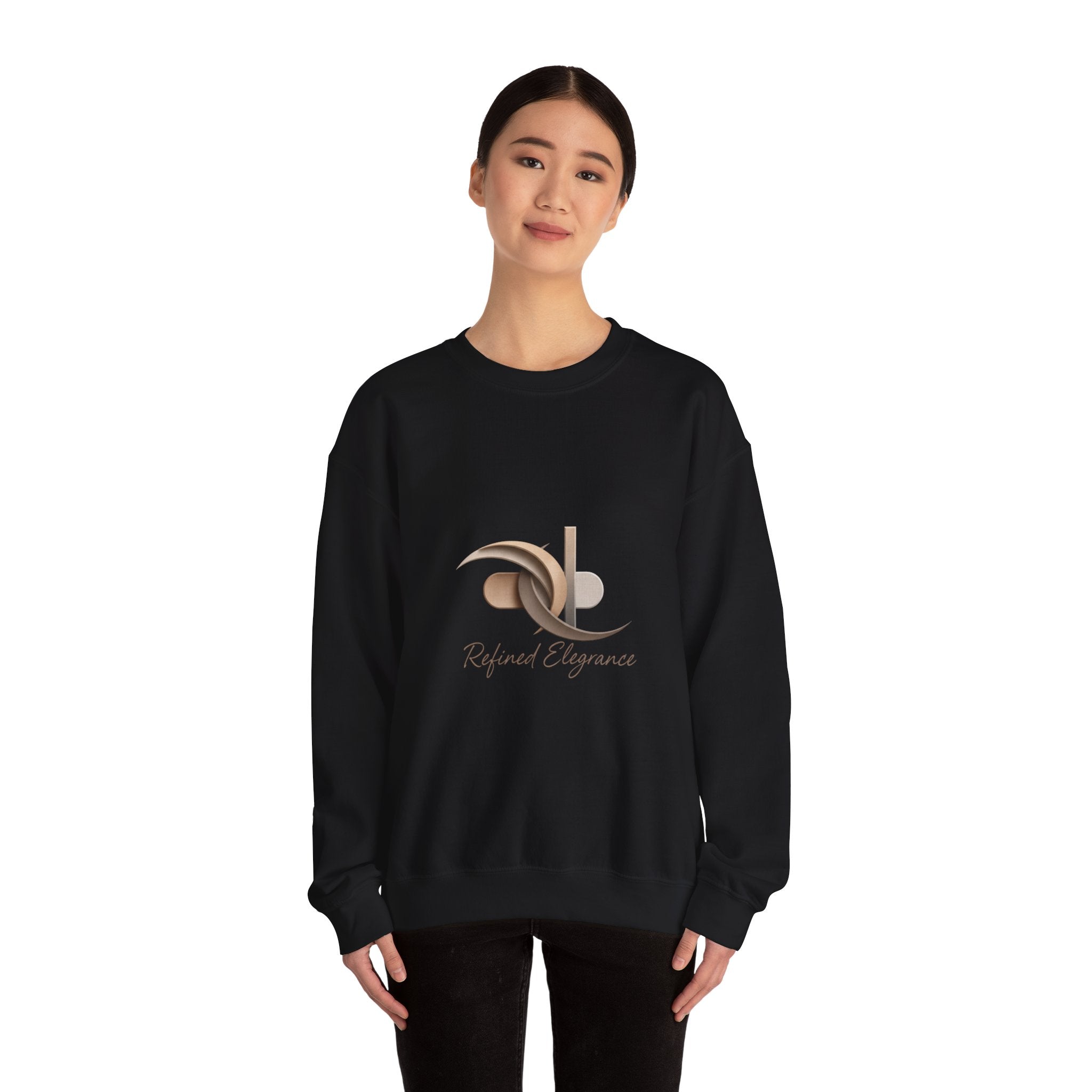 Refined Elegance Minimal Logo Crewneck Sweatshirt | quiet luxury, neutral minimalist