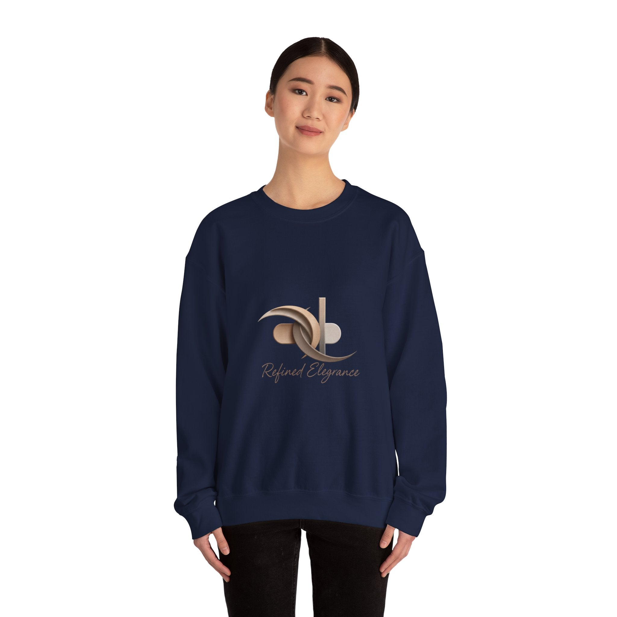 Refined Elegance Minimal Logo Crewneck Sweatshirt | quiet luxury, neutral minimalist