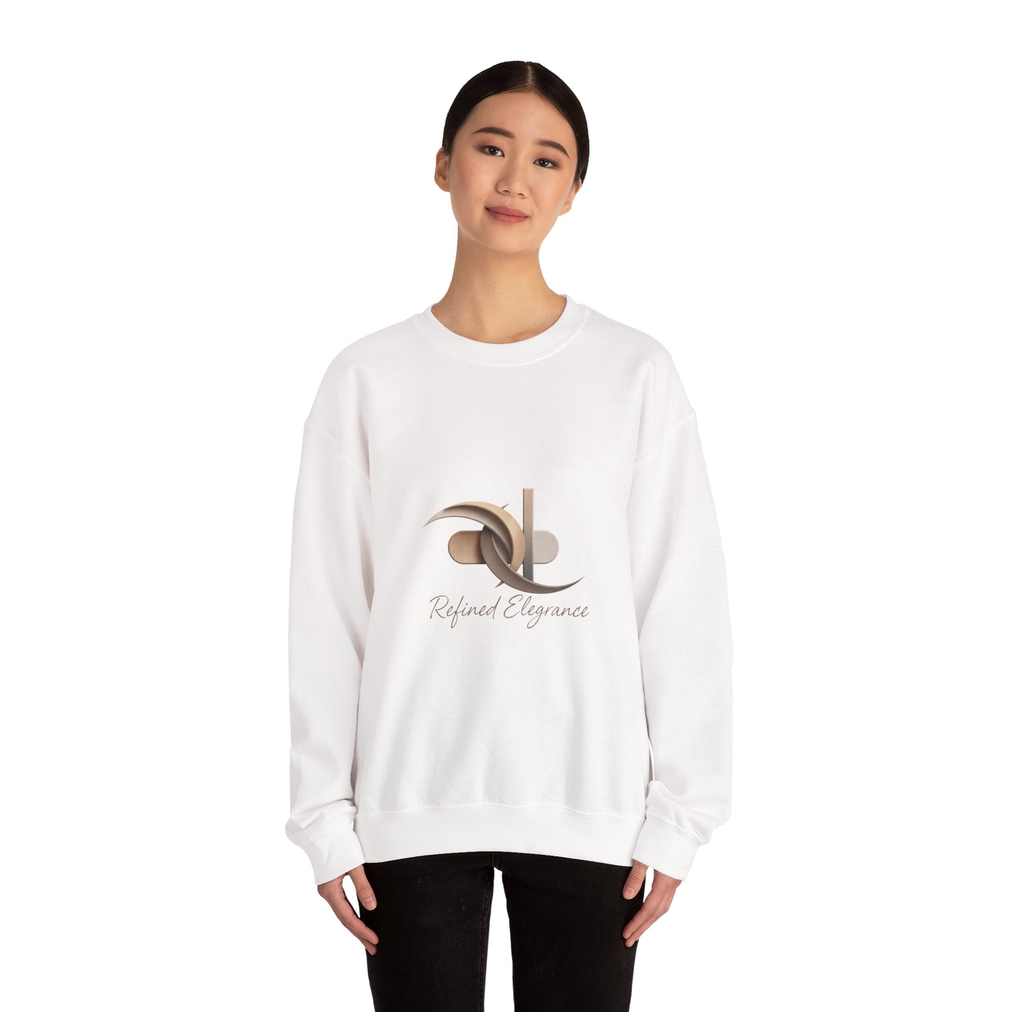 Refined Elegance Minimal Logo Crewneck Sweatshirt | quiet luxury, neutral minimalist