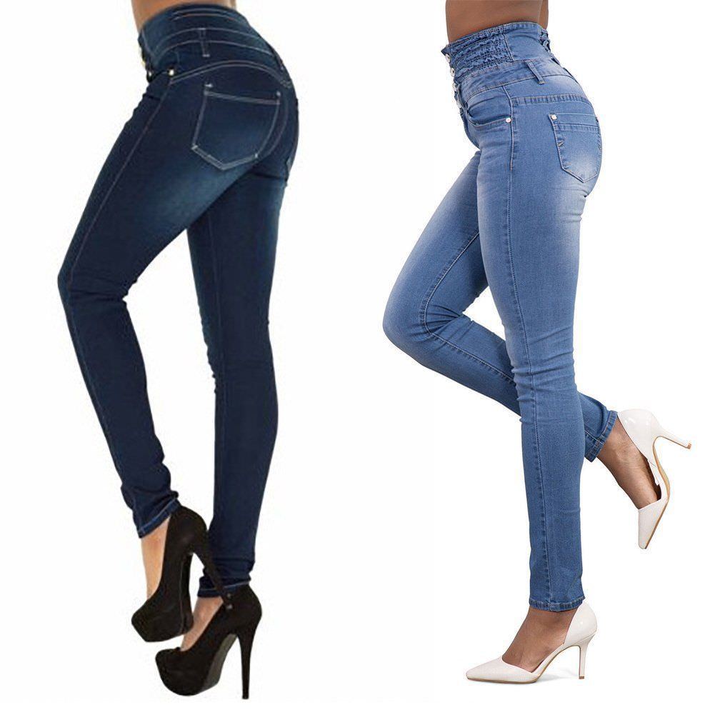 Denim Pencil Pants Stretch Jeans High Waist Pants Women High Waist Jeans