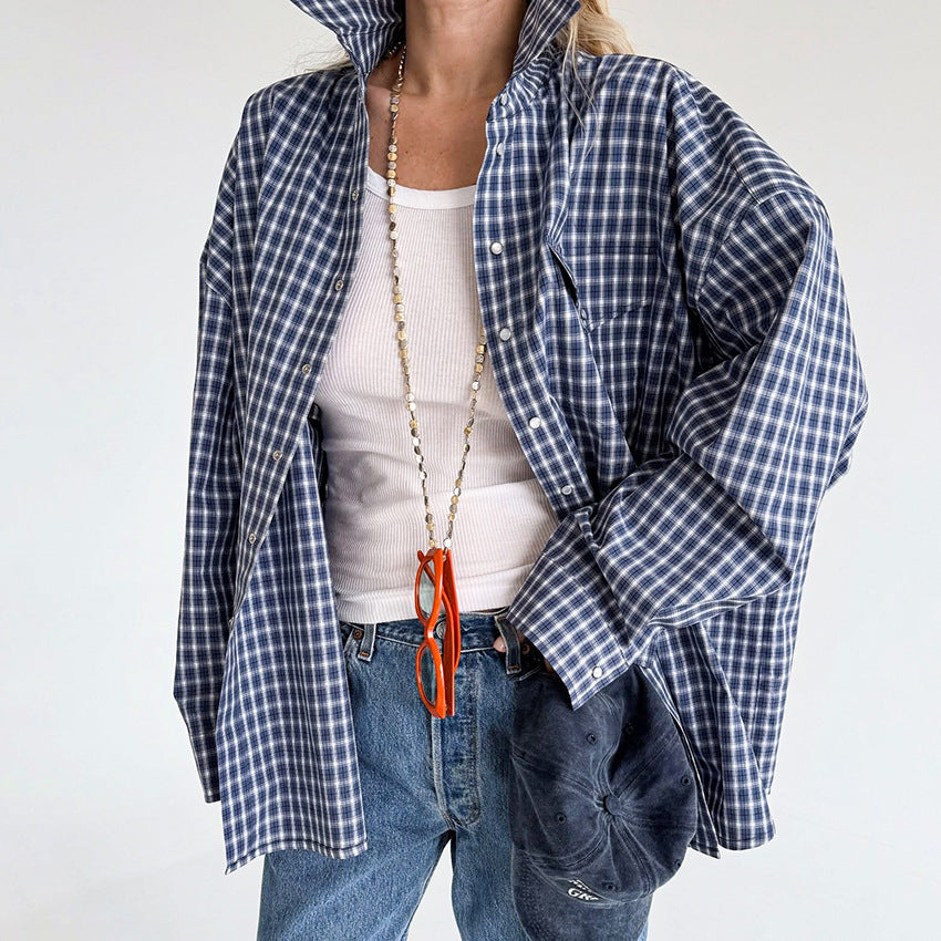 Pure Cotton Vintage Plaid Cardigan Top