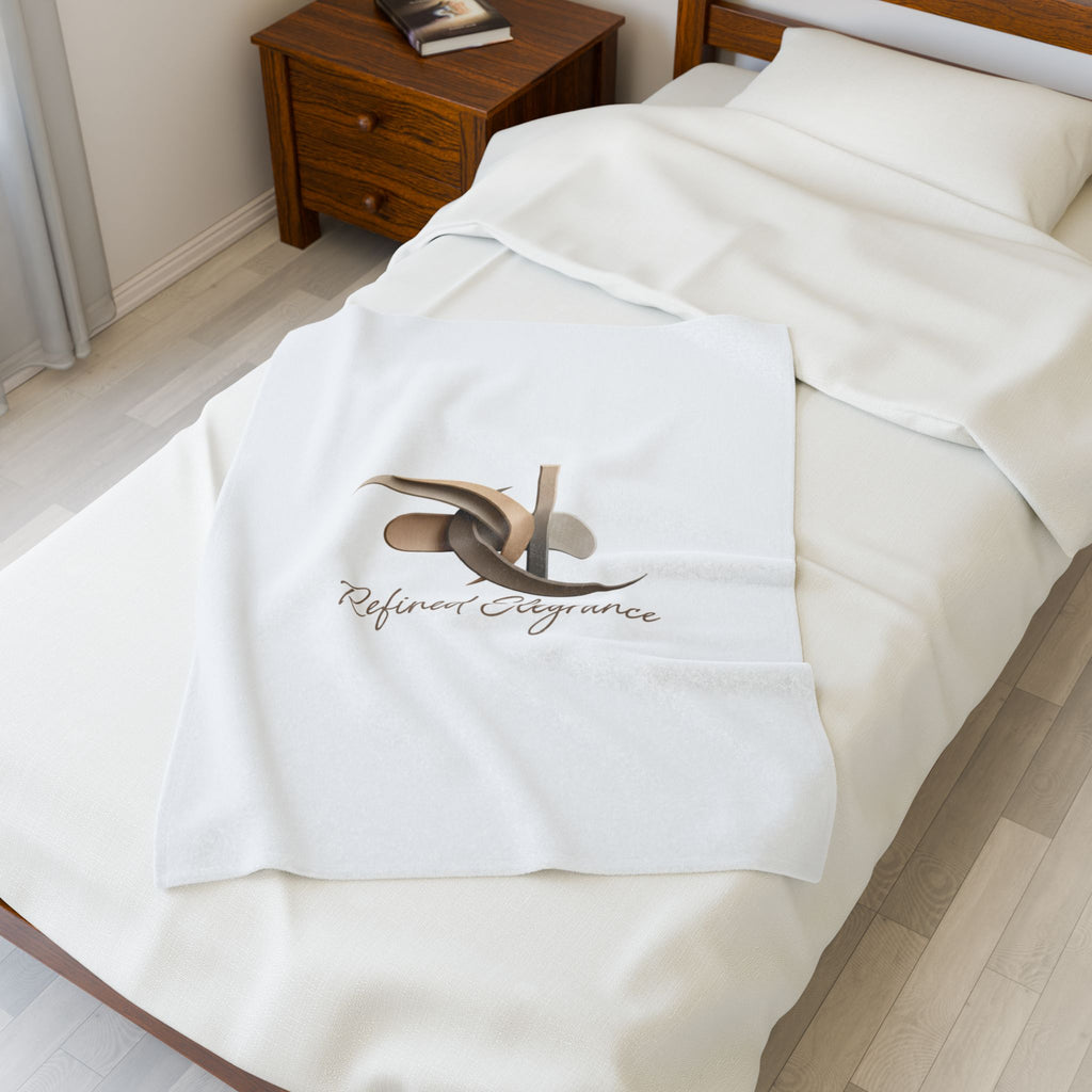Refined Elegance Velveteen Plush Blanket | Quiet Luxury, Neutral Minimalist