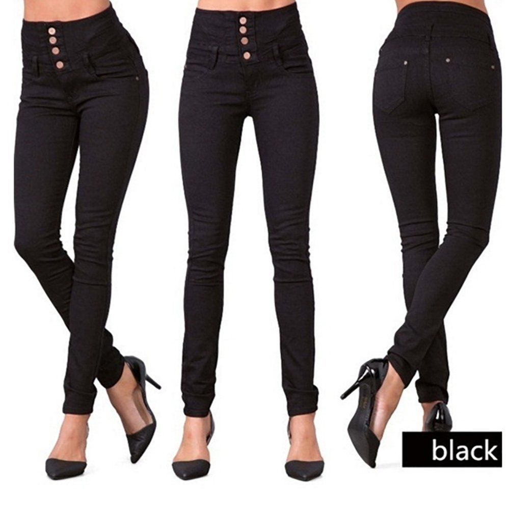Denim Pencil Pants Stretch Jeans High Waist Pants Women High Waist Jeans