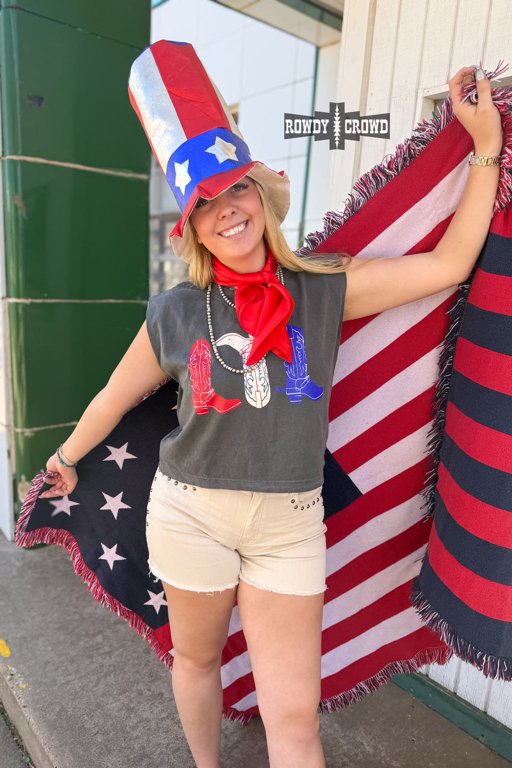 *PRE-ORDER* Red, White & Boots Tank