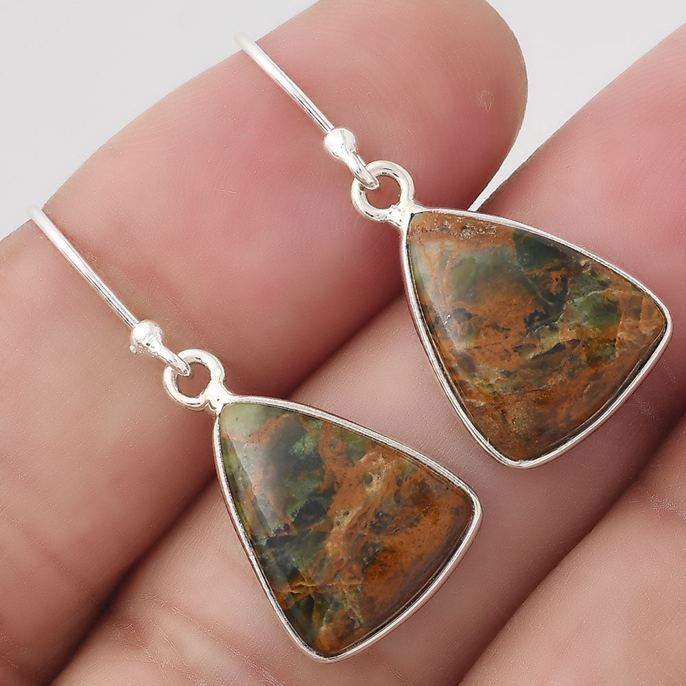 Natural Turkish Rainforest Chrysocolla Earrings E-1001 SDE50203