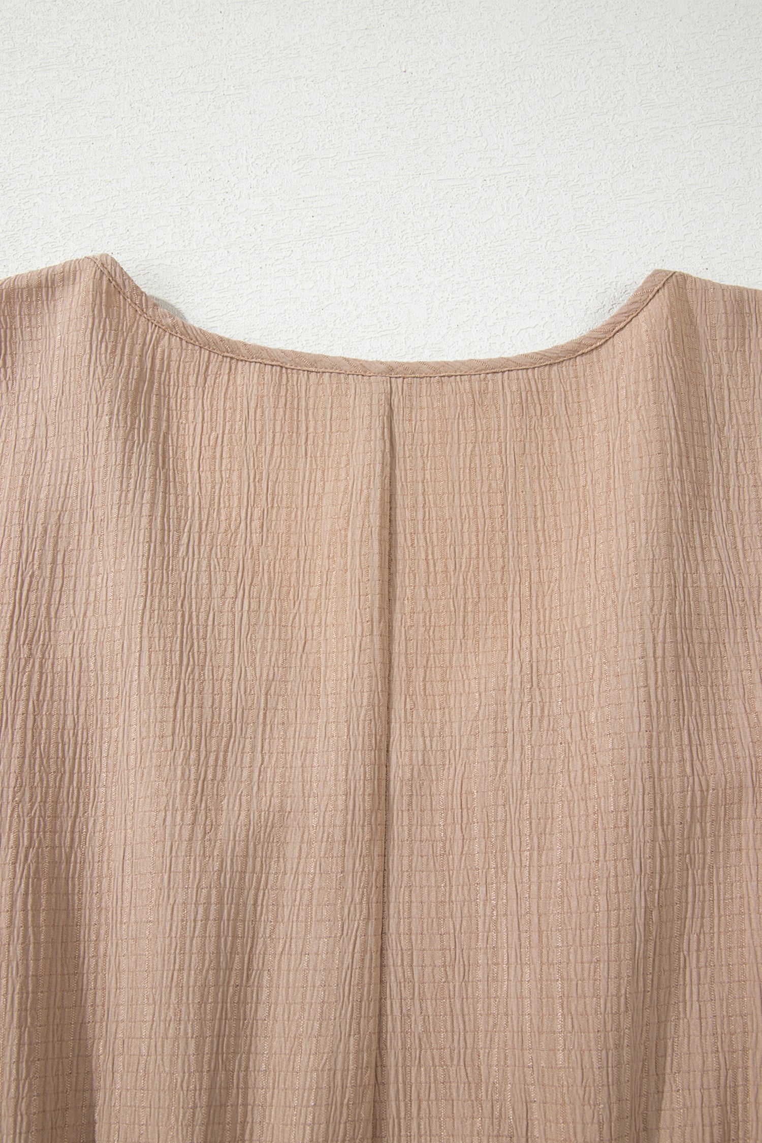 Dark Khaki Plus Size Textured Ruffled Short Sleeve Dress