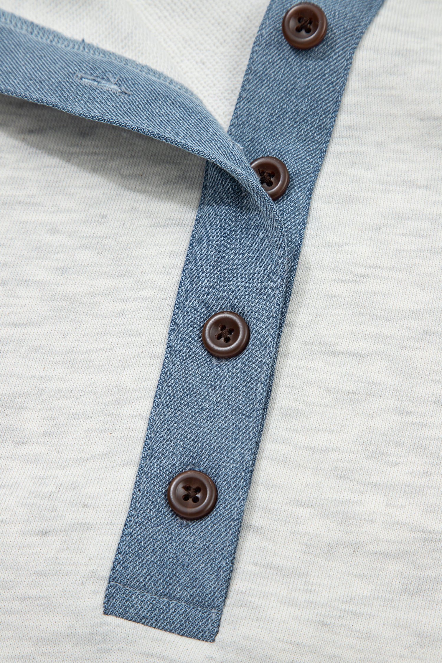 Beige Plus Size Contrast Denim Patchwork Cuffed Sleeve Polo Tee