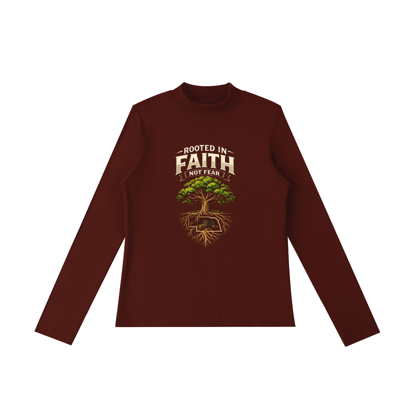 Essential Mock Neck Long Sleeve T-Shirt